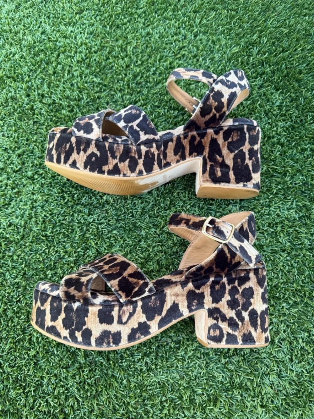 Penelope Chilvers Azalea Ankle Strap Platform Sandal Leopard